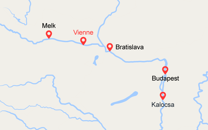Carte itinéraire croisière Croisère randonnées au fil du Danube (WBB_RANPP)