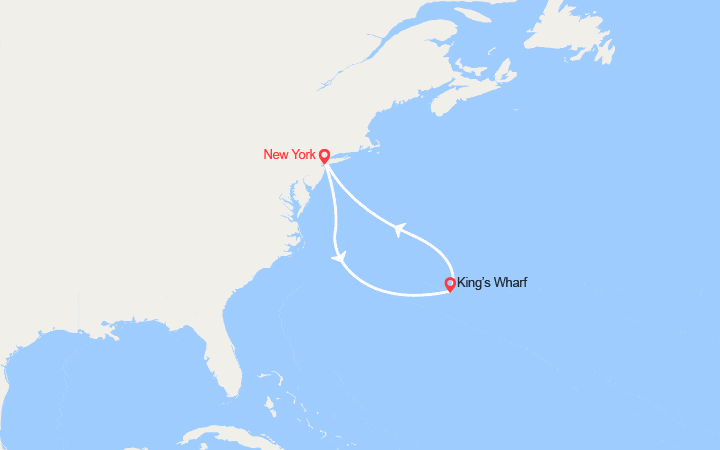 Carte itinéraire croisière Les Bermudes