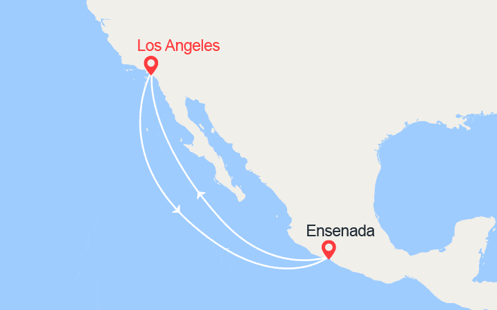Carte itinéraire croisière Parenthèse au Mexique : Ensenada
