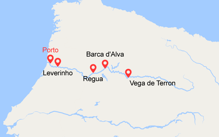 Carte itinéraire croisière Porto et la vallée du Douro (POF_PP)