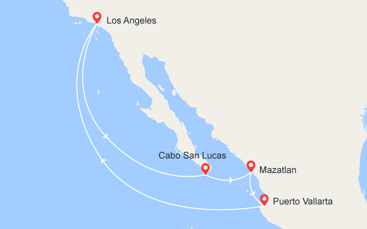 Carte itinéraire croisière Riviera Mexicaine