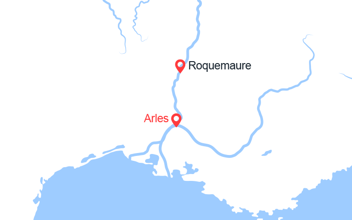 Carte itinéraire croisière Week-End de Fête en Croisière sur le Rhône (AWT_A80)