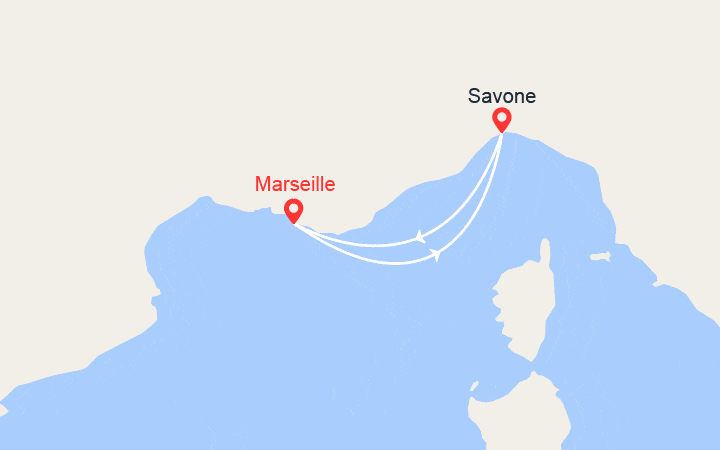 Carte itinéraire croisière Balade en Méditerranée