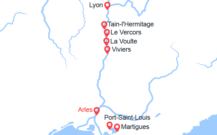 Carte itinéraire croisière Couleurs provençales (ASA_RHOPP)