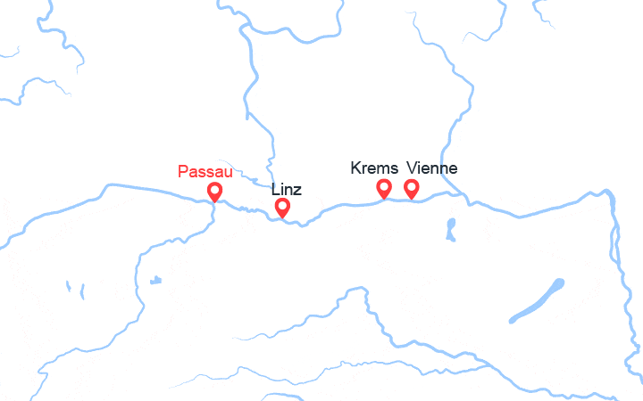 Carte itinéraire croisière Croisère sur le Danube et détente à l'hôtel à Bad Füssing