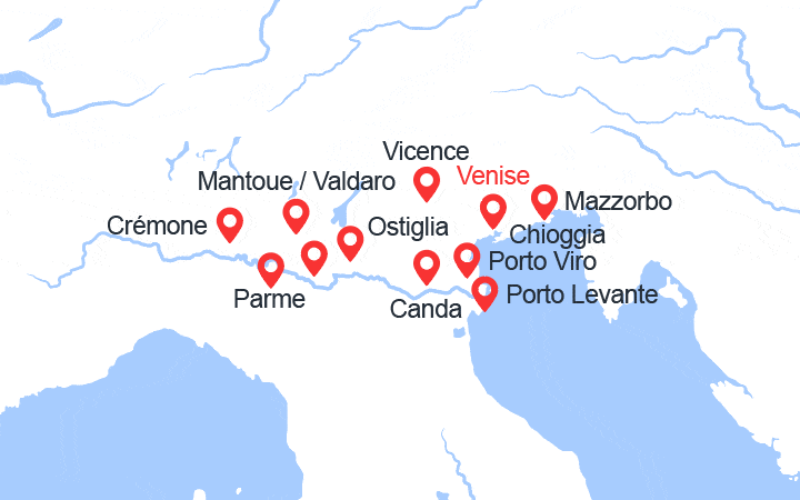 Carte itinéraire croisière De Mantoue, Bijoux de la Renaissance à Venise, la Cité des Doges (MAV)