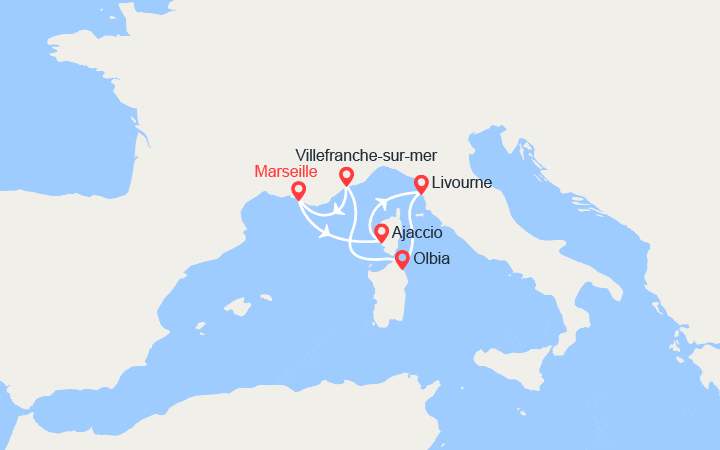 Carte itinéraire croisière Escapade Impériale