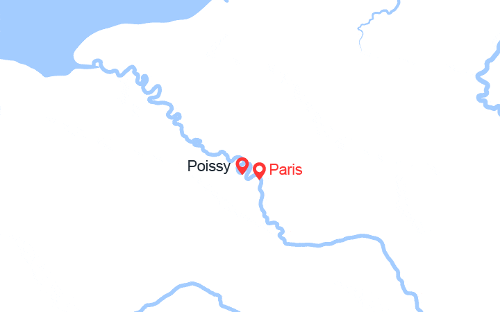 Carte itinéraire croisière Week-end de fête en croisière sur la Seine (THD_A80)